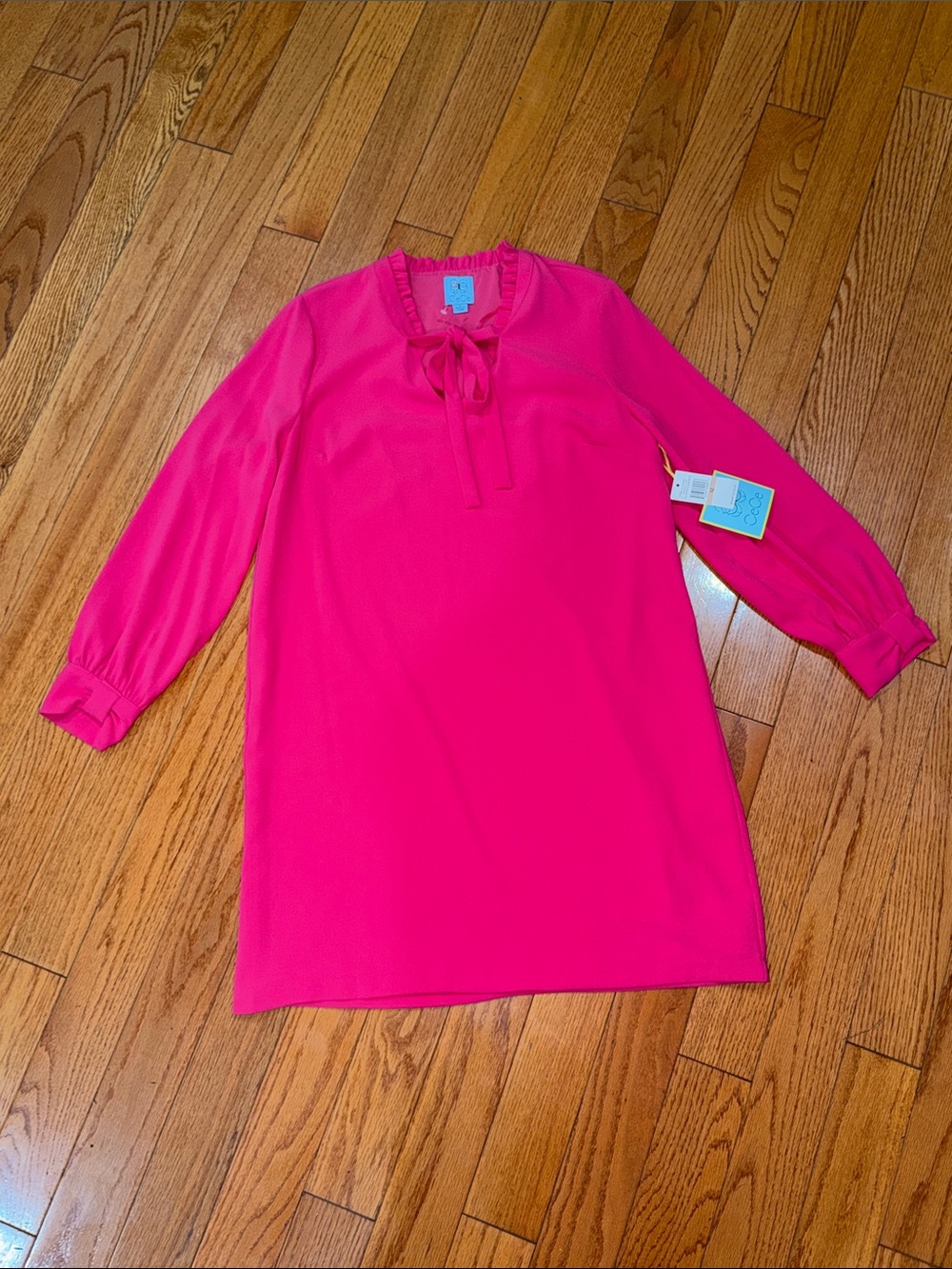 ‼️NEW Cece Long Sleeves Bow Tie Hot Pink Dress